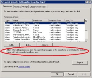 Advance security settings for user account