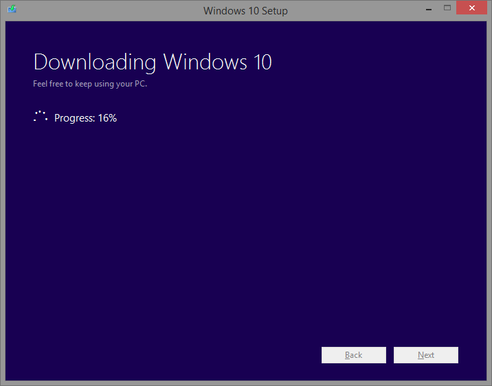 Windows 10 downloading