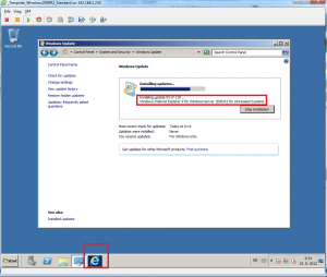 Internet Explorer installation under Windows Update window