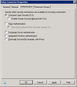 Authentication tab