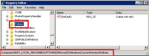 Missing registry key