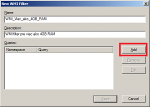 Nový WMI filter